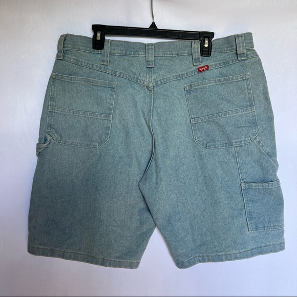 Mens Wrangler light blue denim shorts - Picture 2 of 3